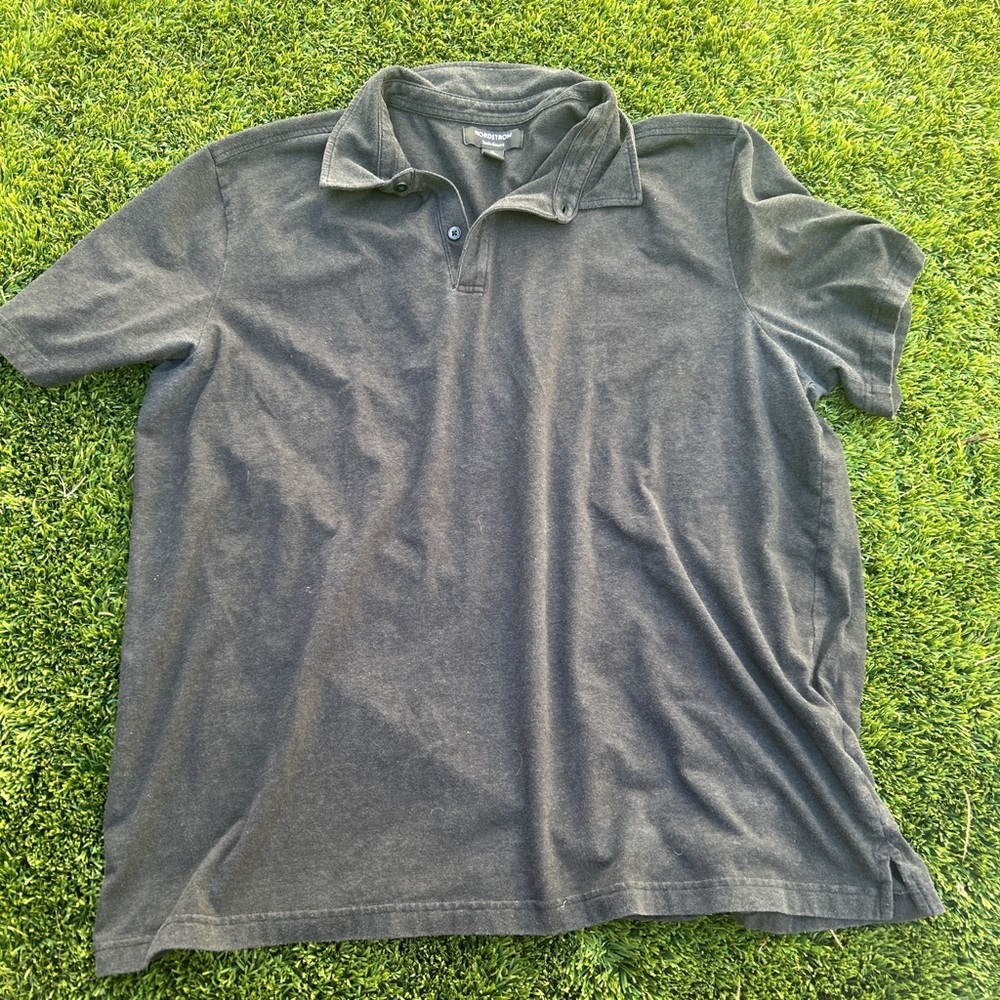cool lil grayish black half button up (youth xl) men’s medium
